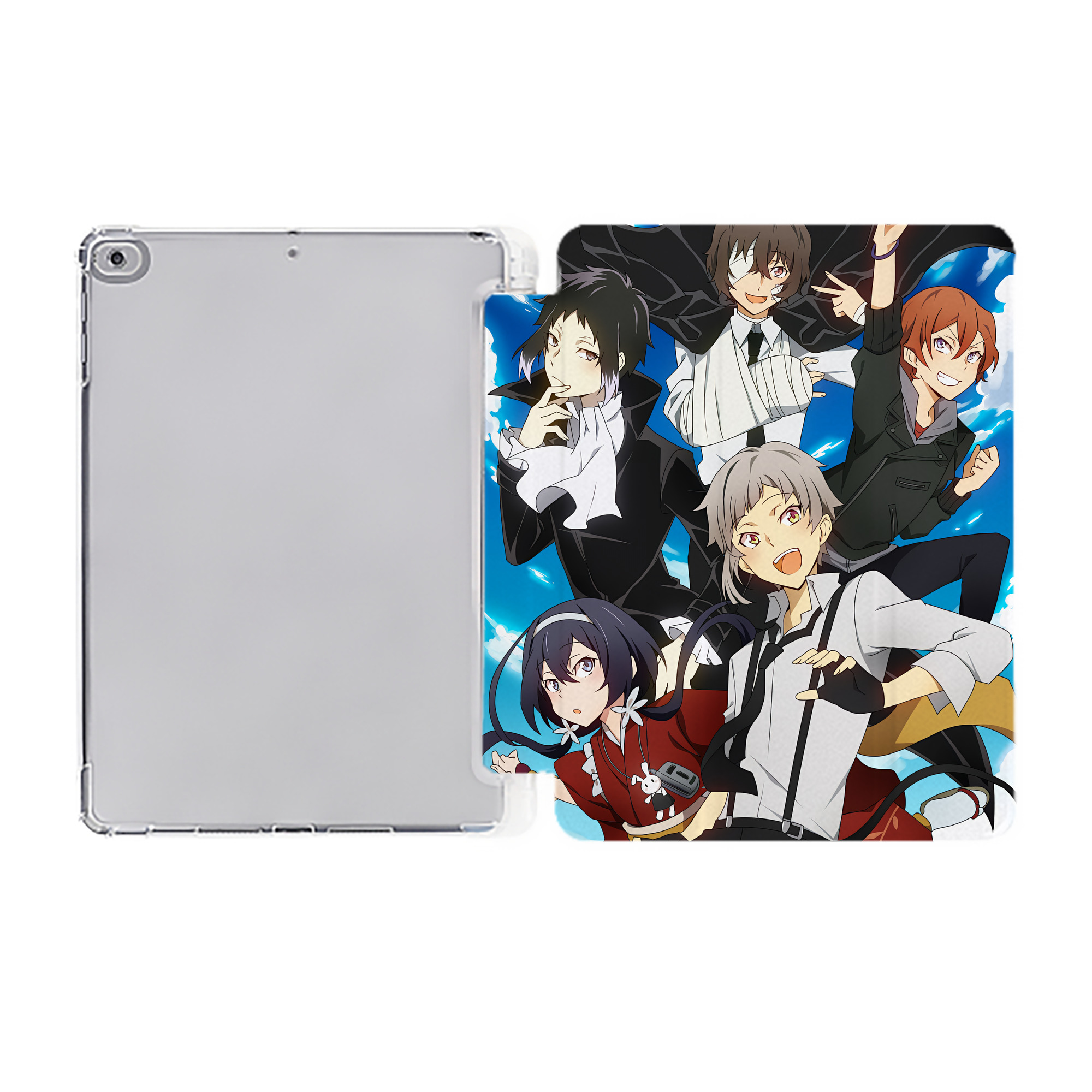 （画像用） 文豪ストレイドッグス Bungo Stray Dogs IPad ケース ペン収納付き 三つ折りスタンド PUレザー×シリコン 対応機種9.5/10.5/10.9インチ